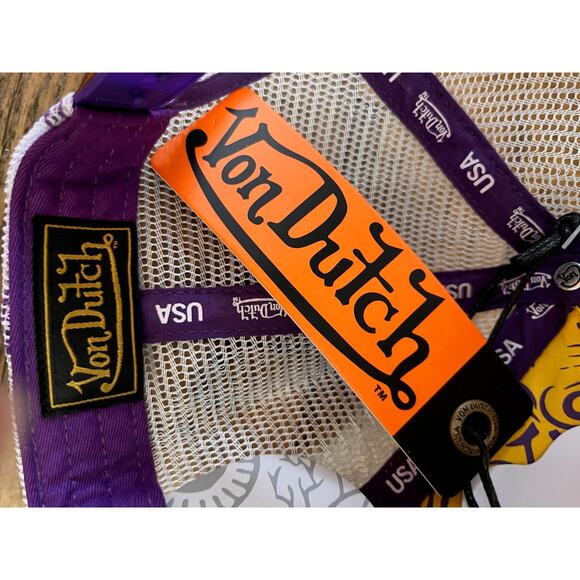 VON DUTCH Purple Gold Trucker Hat Unisex Adult NWT - Picture 7 of 8